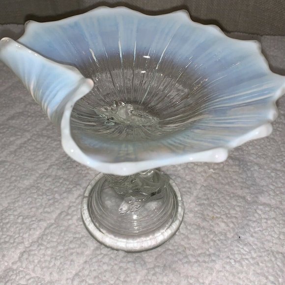 Vintage Rare Viking Dolphin & Shell Footed Compote - Picture 6 of 10